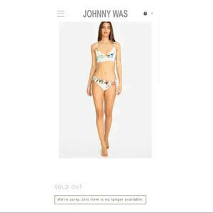 Johnny Was Coral Floral Hipster Bikini Bot…